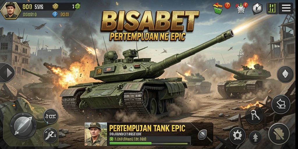 Tampilan antarmuka game Perang Tank BISABET yang dinamis dan menarik.