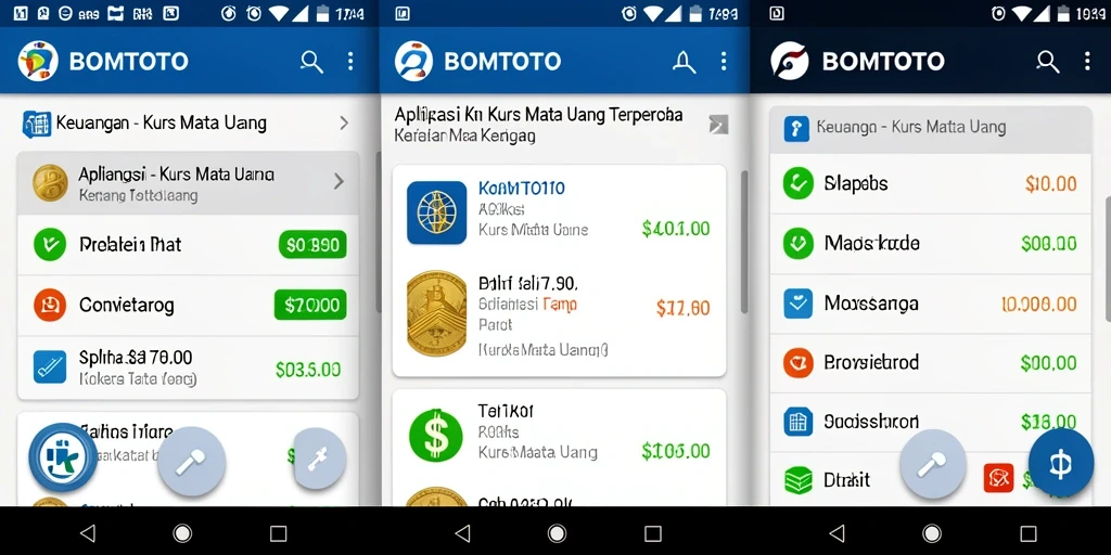 Tampilan antarmuka aplikasi BOMTOTO untuk kurs mata uang.