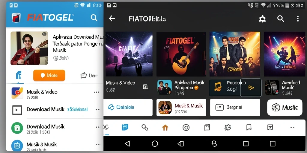 Tampilan antarmuka FIATOGEL untuk Download Musik yang mudah digunakan.