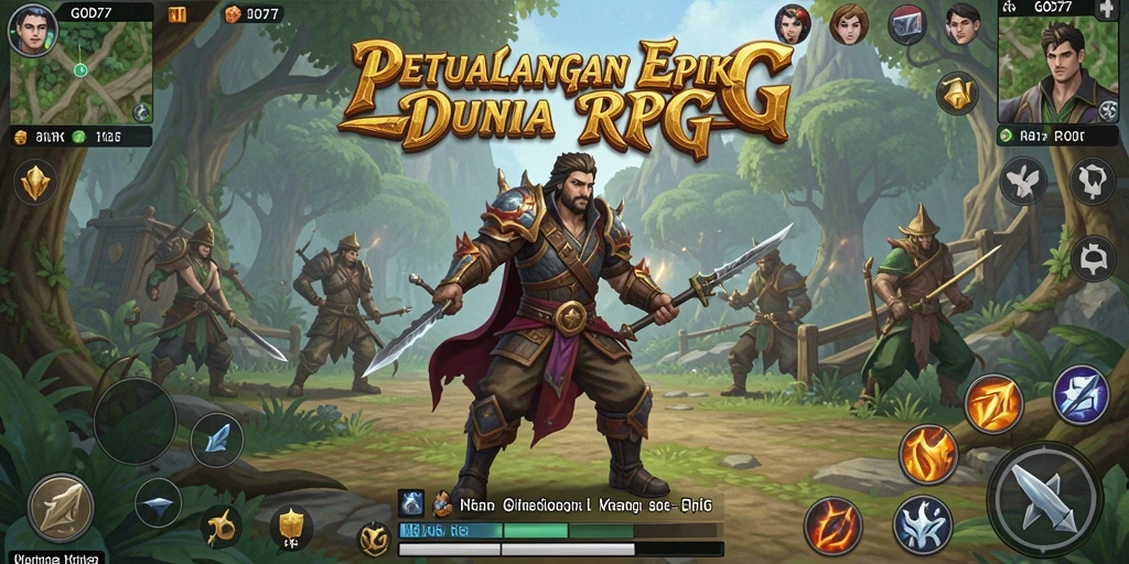 Tampilan antarmuka RPG yang menarik di GOD77.
