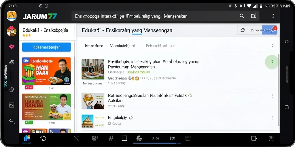 Antarmuka JARUM77 yang intuitif dan informatif.
