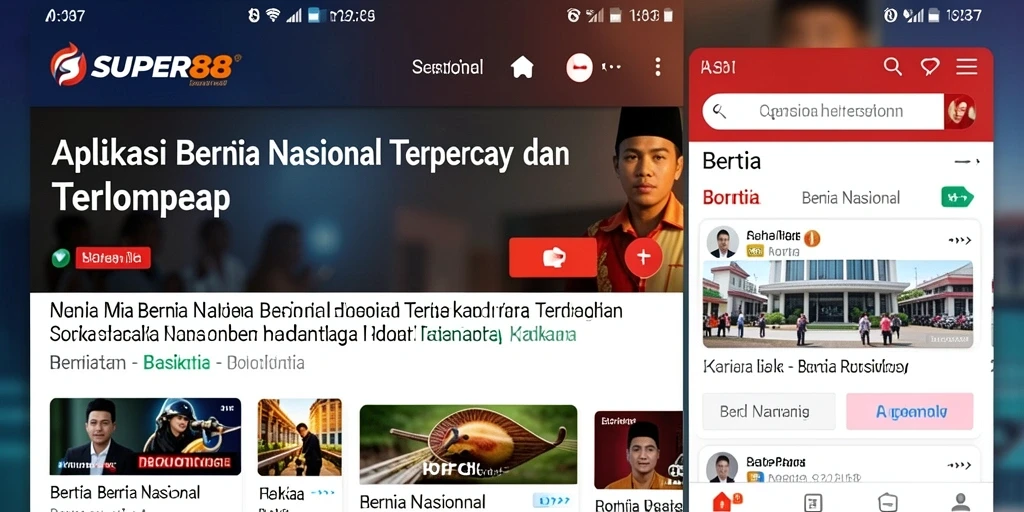 Tampilan antarmuka utama aplikasi SUPER88 yang menarik dan informatif.
