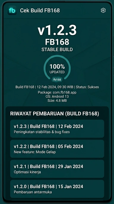 Riwayat Versi fb168 untuk Pengguna Android